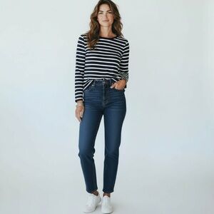 Talbots Women’s Straight Leg Jeans Dark Wash Size 10 Medium